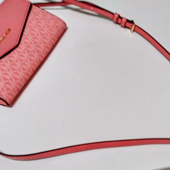 NWOT Michael Kors Small Pink Coated Canvas and PVC Crossbody